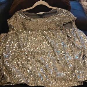 Silver Sequin Top Eloquii